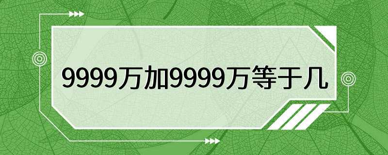 9999万加9999万等于几