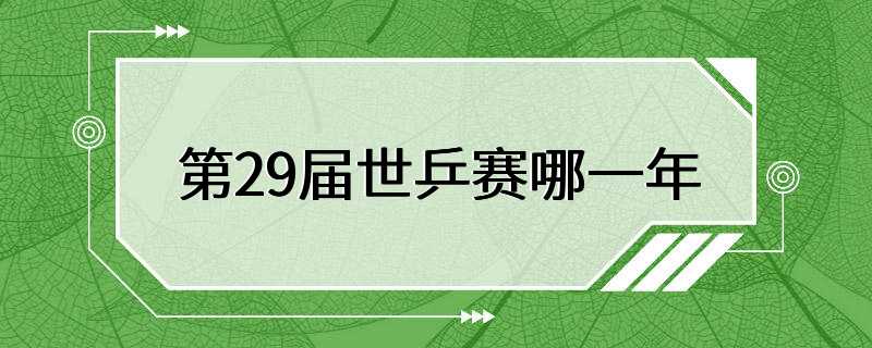 第29届世乒赛哪一年