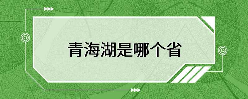 青海湖是哪个省