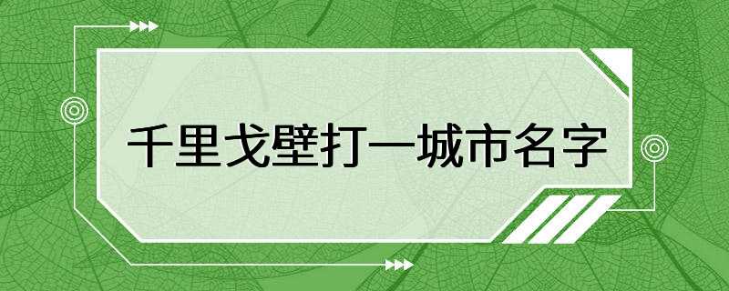 千里戈壁打一城市名字