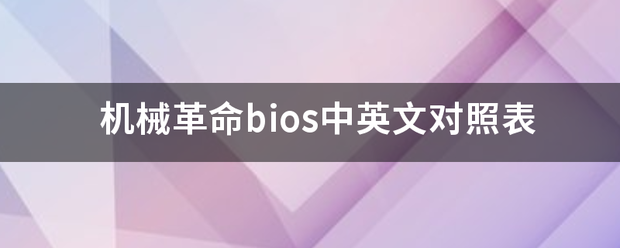 BIOS中英文对照表专业版（机械革命bios中英文对照表）