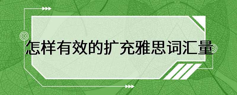 怎样有效的扩充雅思词汇量