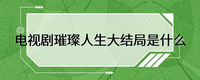 电视剧璀璨人生大结局是什么