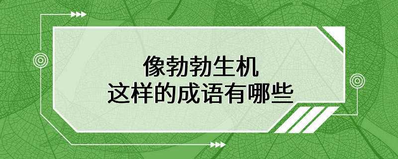 像勃勃生机这样的成语有哪些