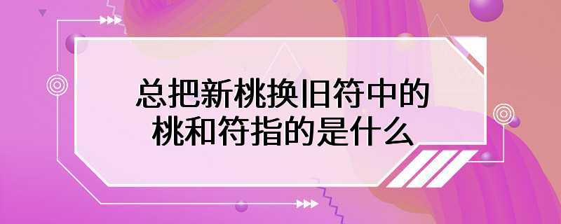 总把新桃换旧符中的桃和符指的是什么