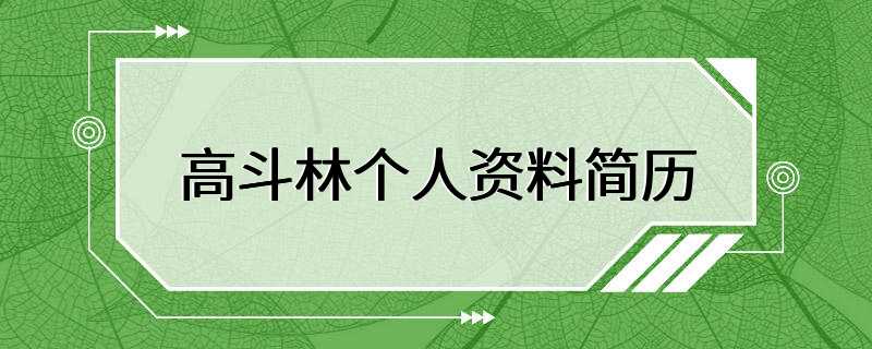 高斗林个人资料简历