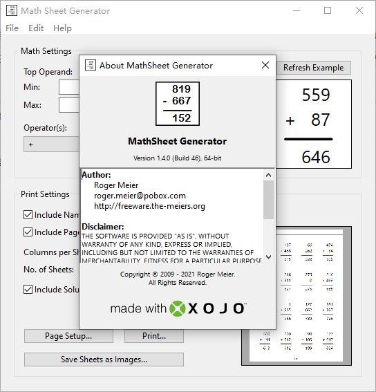 Math Sheet Generator(数学表格生成器)