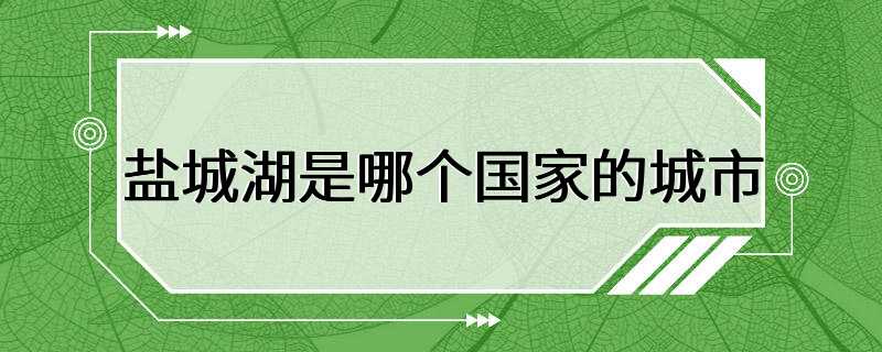 盐城湖是哪个国家的城市