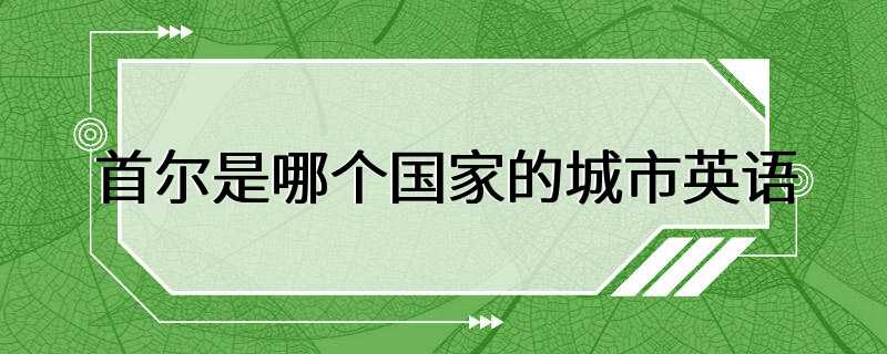 首尔是哪个国家的城市英语