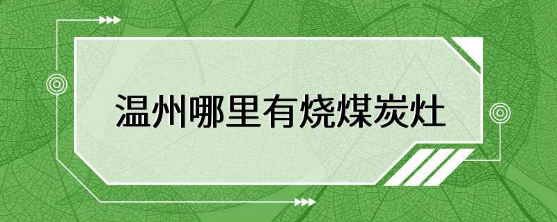 温州哪里有烧煤炭灶