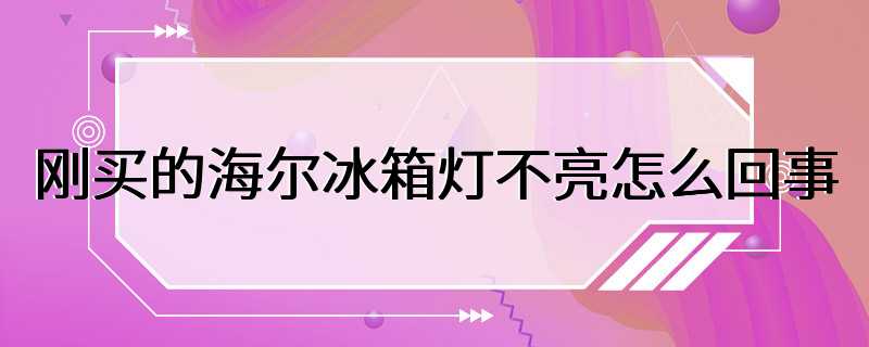 刚买的海尔冰箱灯不亮怎么回事