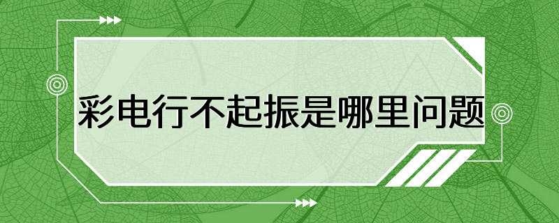 彩电行不起振是哪里问题