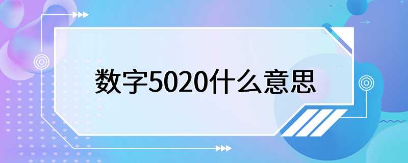 数字5020什么意思