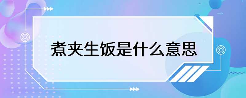 煮夹生饭是什么意思