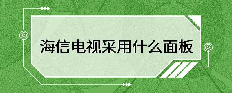 海信电视采用什么面板