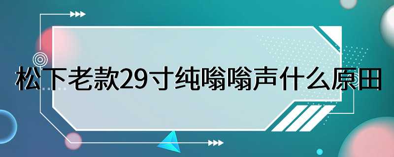 松下老款29寸纯嗡嗡声什么原田