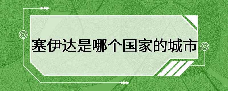 塞伊达是哪个国家的城市