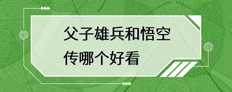 父子雄兵和悟空传哪个好看