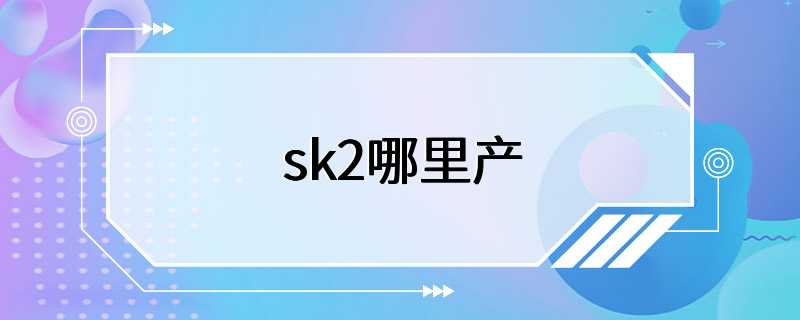 sk2哪里产