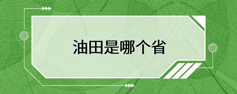 油田是哪个省