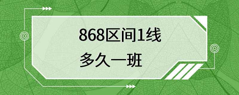 868区间1线多久一班