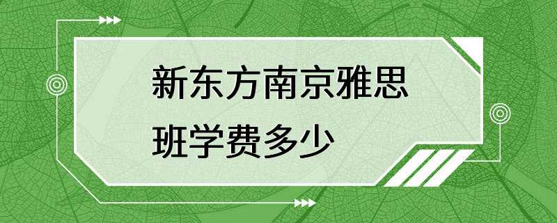 新东方南京雅思班学费多少