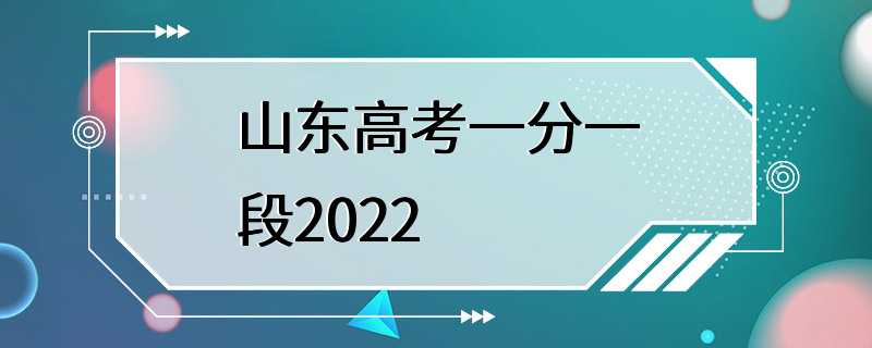 山东高考一分一段2022