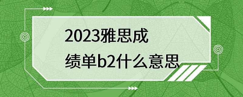 2023雅思成绩单b2什么意思