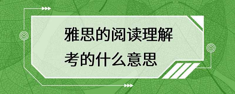 雅思的阅读理解考的什么意思