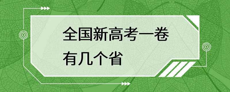 全国新高考一卷有几个省