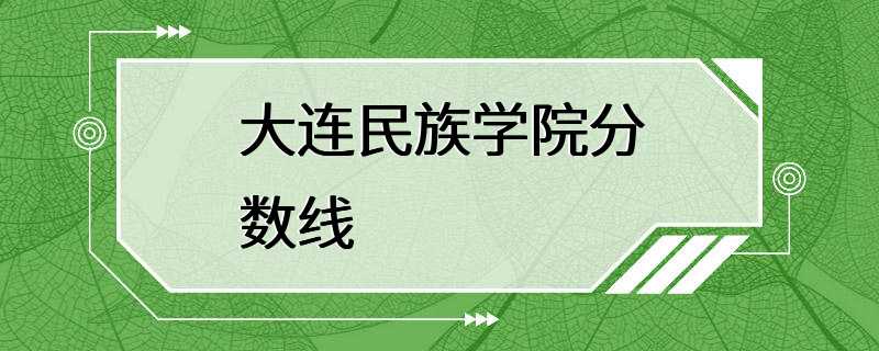 大连民族学院分数线