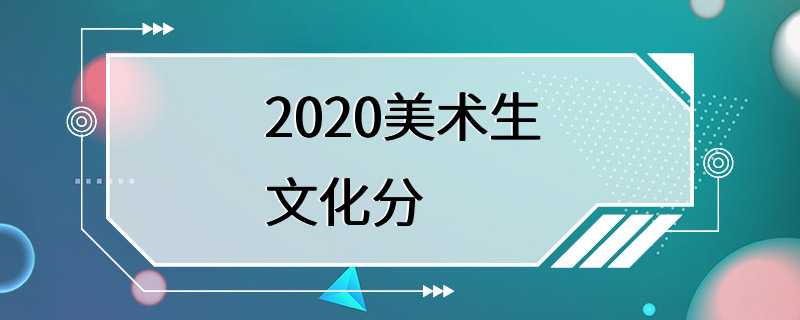 2020美术生文化分