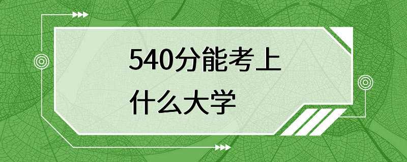 540分能考上什么大学