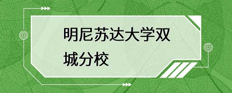 明尼苏达大学双城分校