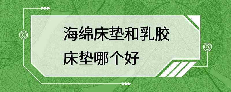 海绵床垫和乳胶床垫哪个好