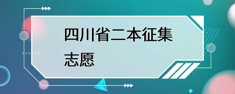 四川省二本征集志愿