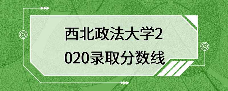 西北政法大学2020录取分数线