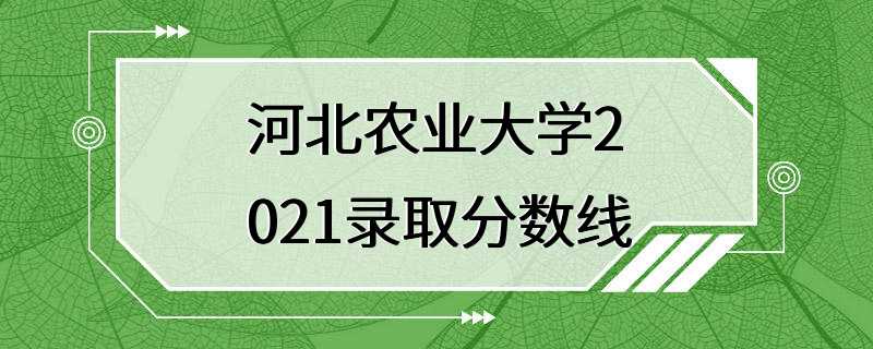 河北农业大学2021录取分数线