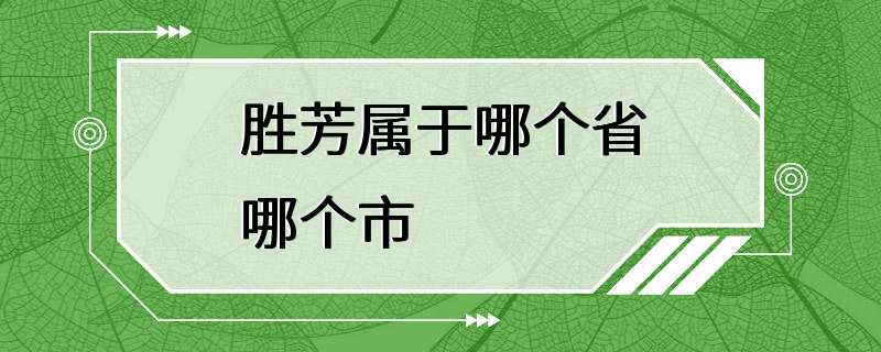 胜芳属于哪个省哪个市