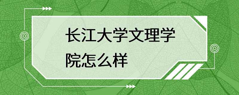 长江大学文理学院怎么样