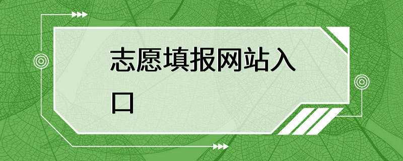 志愿填报网站入口