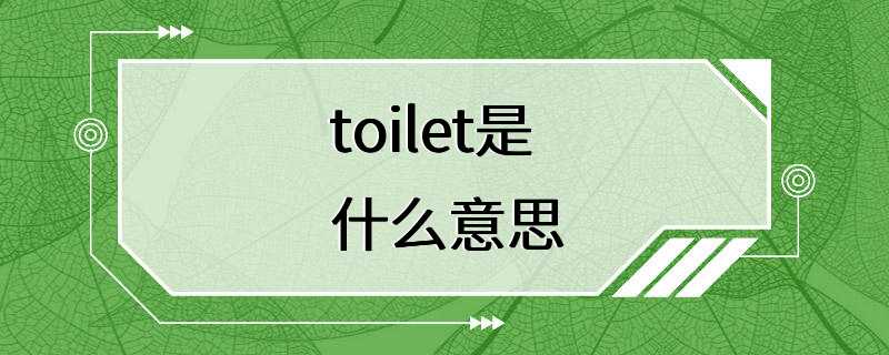 toilet是什么意思