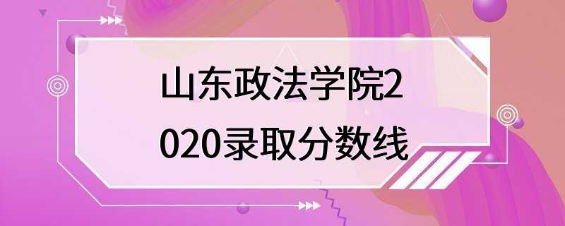 山东政法学院2020录取分数线