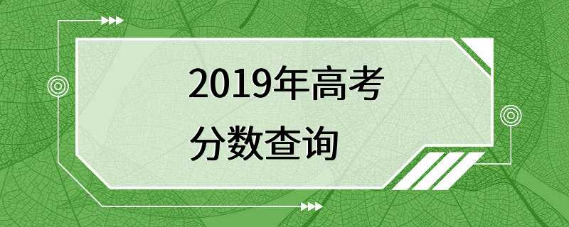 2019年高考分数查询