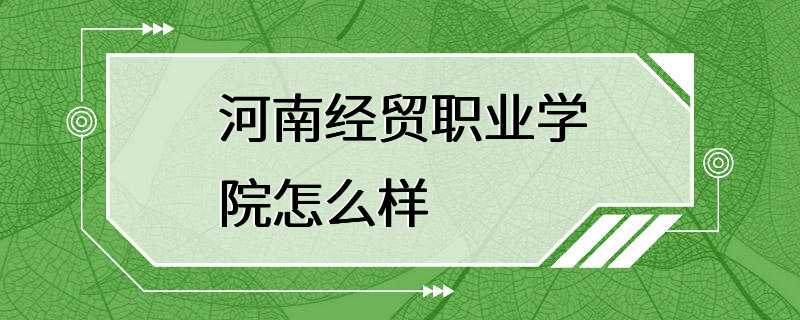 河南经贸职业学院怎么样