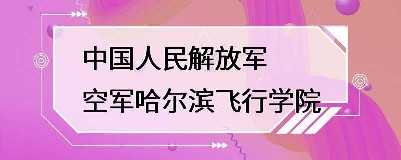 中国人民解放军空军哈尔滨飞行学院