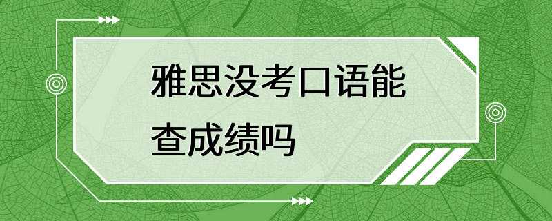 雅思没考口语能查成绩吗