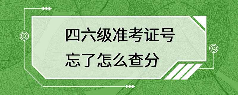 四六级准考证号忘了怎么查分