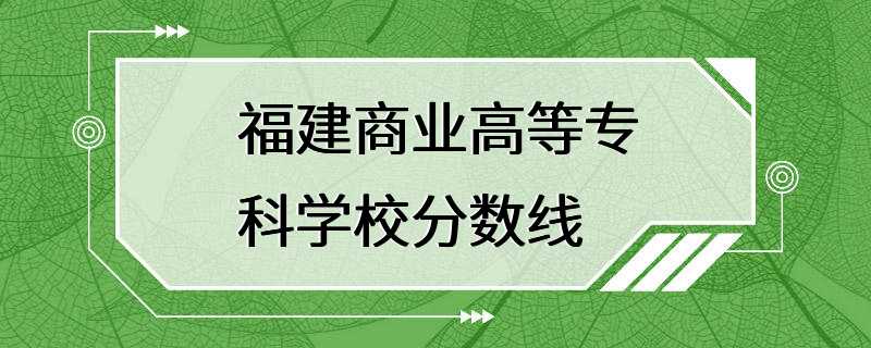 福建商业高等专科学校分数线