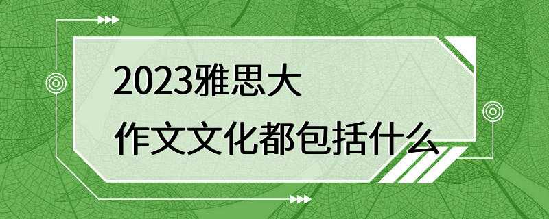 2023雅思大作文文化都包括什么